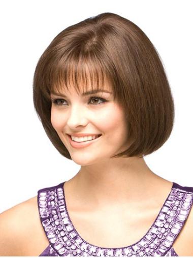 Auburn 10" Straight Top Human Hair Short Cut Wigs For You