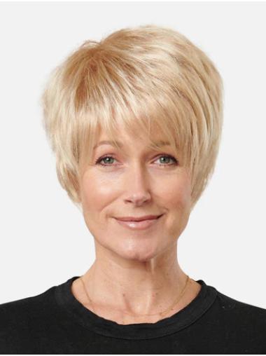 Blonde Synthetic Capless Straight Pixie Wig – Sleek & Chic Boycut Style