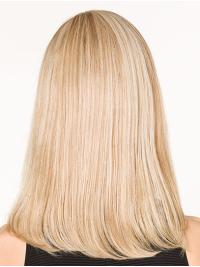 Blonde 16" Straight Remy Human Hair Wig – Natural Lace Front Long
