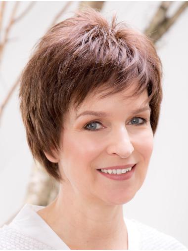 6" Cropped Straight Short Remy Human Hair Wig – 100% Hand-Tied