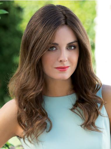 Long Brown 100% Hand-Tied Human Hair Wig for Women