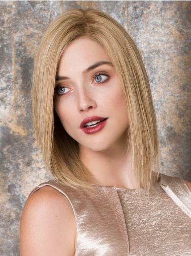 Fashionable 12" Straight Blonde Bob Human Hair Wigs
