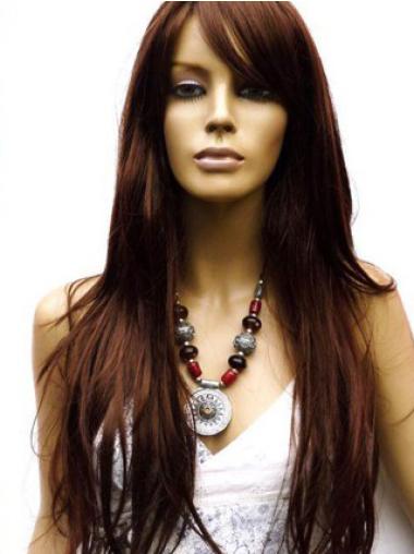 Long 26" Lace Front Layered Human Hair Wigs – Fashionable Style