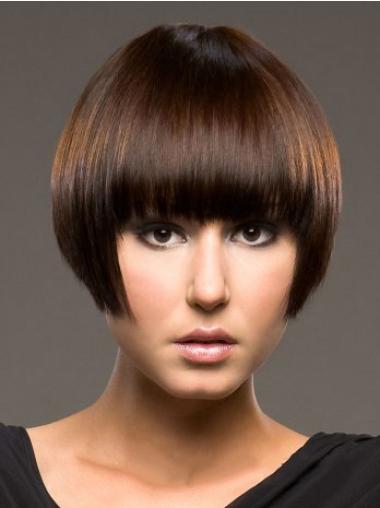 Short Auburn 8" Capless Human Hair Wigs – Natural and Stylish