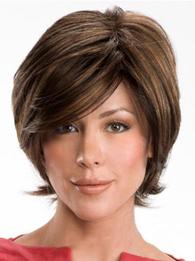 Brown Layered Wavy Human Hair Wigs – Perfect Natural Look