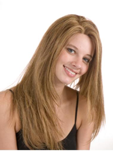 Brown 22-Inch Straight Human Hair Wig – Silky & Realistic Style
