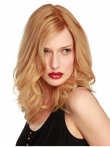 14" Blonde Wavy Lace Front Wigs – Gorgeous Natural Human Hair, No Bangs