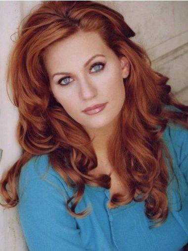 Celebrity-Inspired Copper Wig – 100% Hand-Tied Real Human Hair, Sleek Look