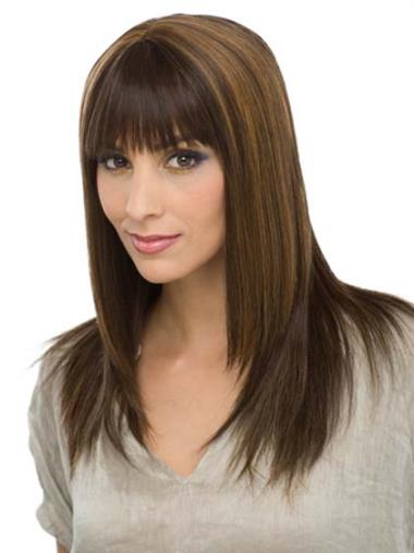 Brown Human Hair Wig – Long, Straight, Capless & Comfortable