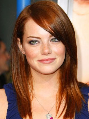 Lace Front Human Hair Wig – Copper Color, Long & Straight