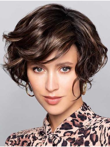 Blonde Wavy Boycut Wig – Short Synthetic Hair, Monofilament Top for Natural Look