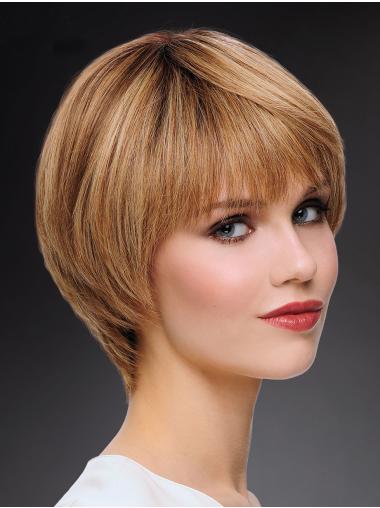 Hand-Tied Short Blonde Bob Wig – Natural Real Human Hair