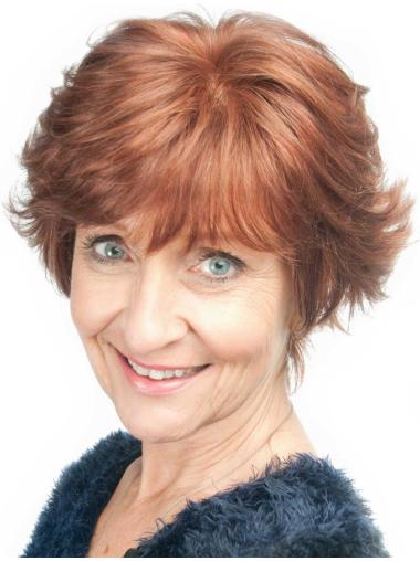 Auburn Wavy Lace Front Wig – Short Real Human Hair for a Perfect Fit