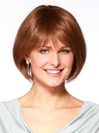 Straight 10" Auburn Bob Wig – No-Fuss 100% Human Hair Short