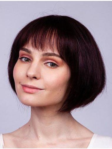 Monofilament 10" Straight Remy Human Hair Graduated Bob Wig – Elegant & Stylish