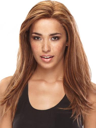 Long 20-Inch Human Hair Wig – No Bangs, Silky & Smooth