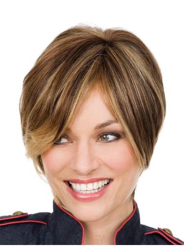 8" Short Beautiful Lace Front Wig – Straight with Bangs Human Hair